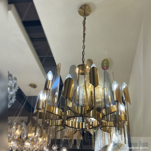 Люстра Crystal Lux CASA SP-PL12 BRASS 1350/312, раздел каталога Стеклянные люстры интернет-магазина Ночи Нет