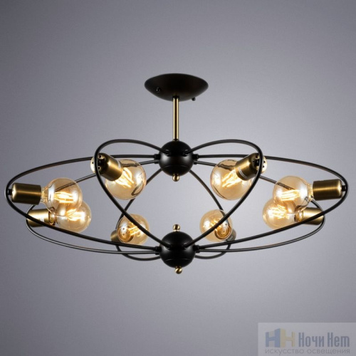 Люстра Arte Lamp Glasgow A1963PL-8BK, раздел каталога Люстры с плафонами интернет-магазина Ночи Нет