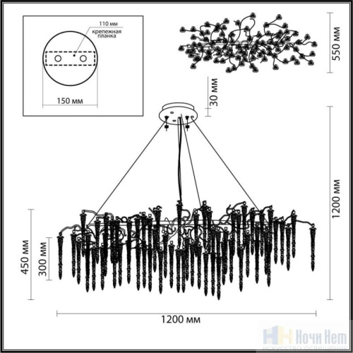 Люстра Odeon Light Banche 5004/12, раздел каталога Хрустальные люстры интернет-магазина Ночи Нет