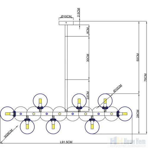 Люстра Arte Lamp Bolla-Piccolo A3988SP-16AB, раздел каталога Люстры с плафонами интернет-магазина Ночи Нет